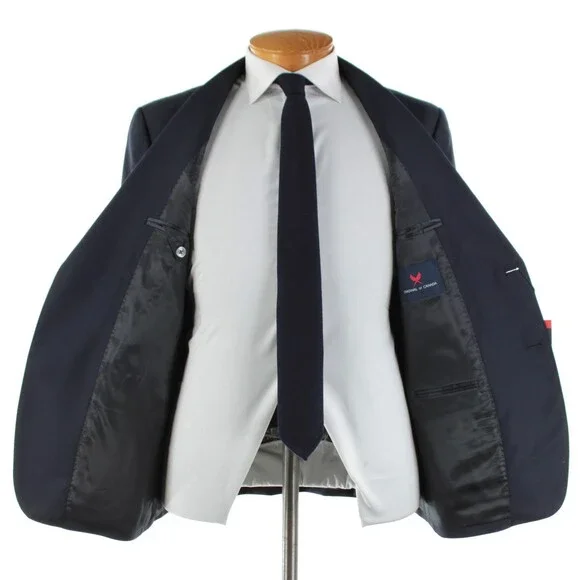 Cardinal of Canada NWT 100% Wool Sport Coat Size 42S US In Solid Navy Blue
